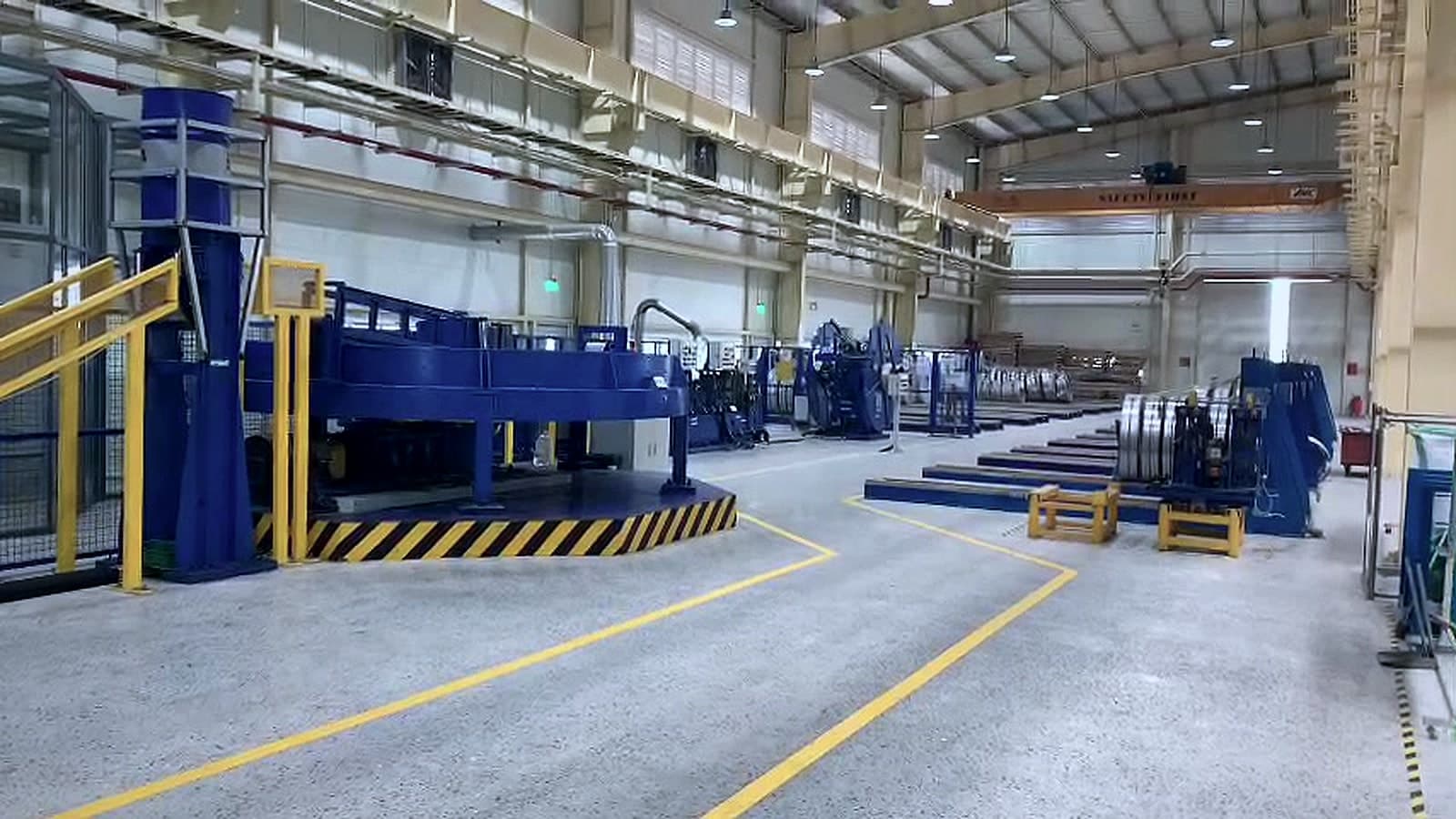 Actual JT Tube FFX tube milling line and coil-handling equipment
